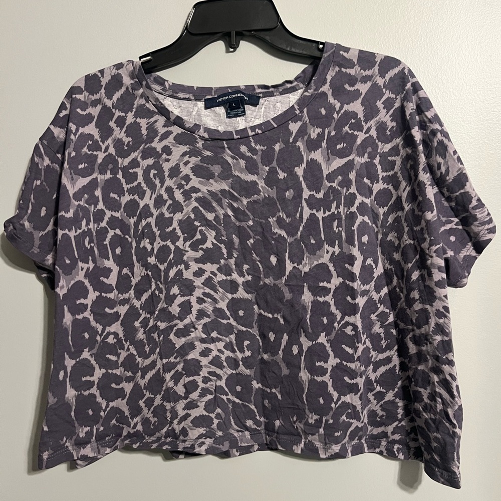 Leopard Print Gray Women's Crop Top